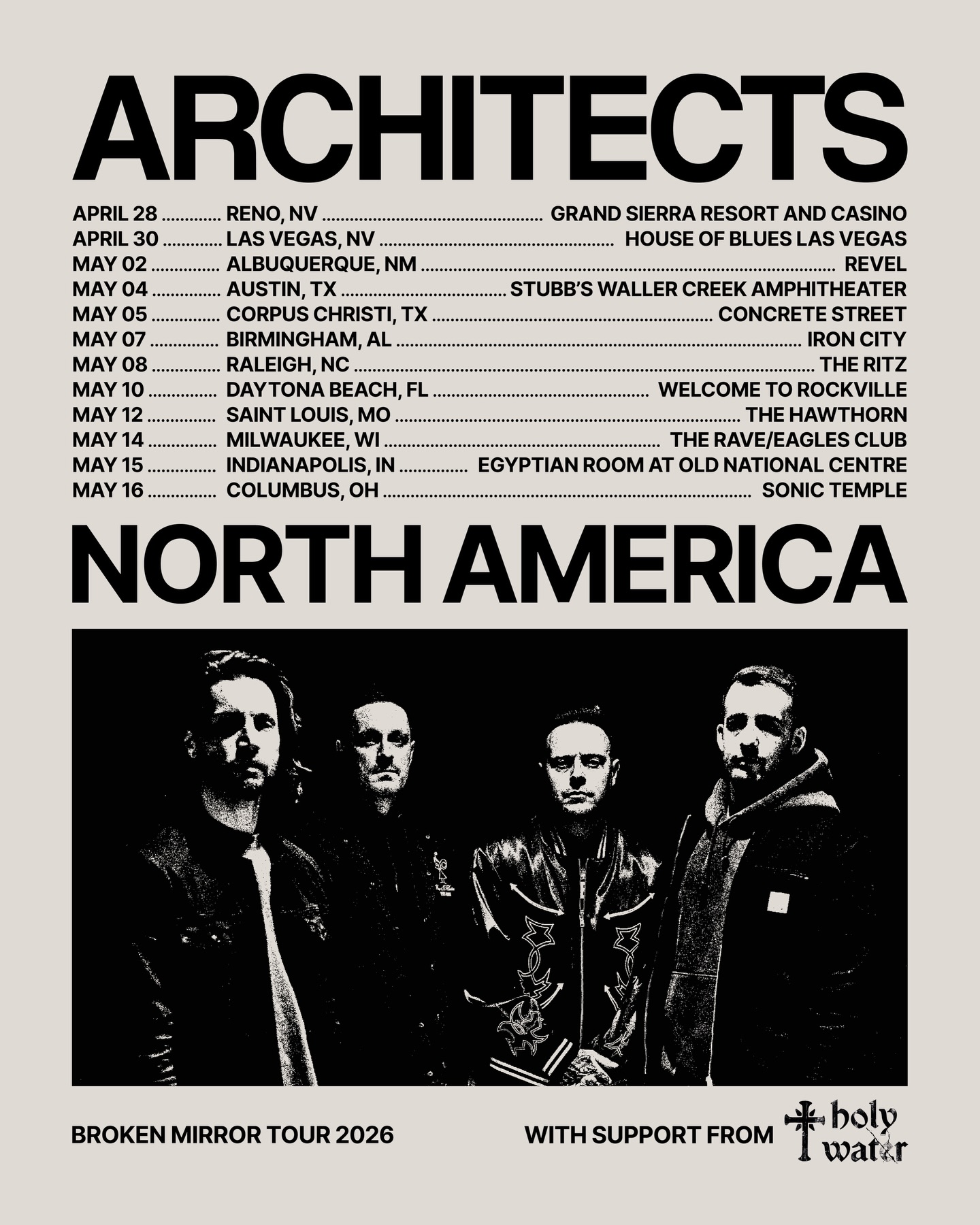 Architects Broken Mirror Tour Poster 2026